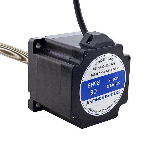 NEMA 34 Harici Acme Lineer Adım Motoru 5.5A 76mm Yığın Vida Bağlantısı 2.54mm (0.1") Bağlantı Uzunluğu 200mm