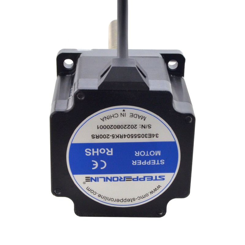 NEMA 34 Harici Acme Lineer Adım Motoru 5.5A 76mm Yığın Vida Bağlantısı 6.35mm (0.25") Bağlantı Uzunluğu 200mm