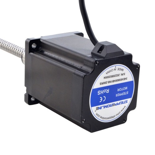NEMA 34 Harici Bilyalı Vidalı Lineer Adım Motoru 8Nm (1132,90oz.in) 6,0A 114mm Kablo 10mm (0,3937") Kablo Uzunluğu 200mm