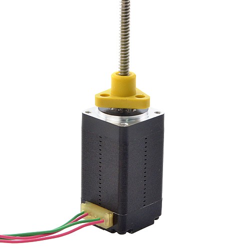 NEMA 8 Harici Trapezoidal Doğrusal Adım Motoru 0,5A 38,2 mm Yığın Vida Bağlantısı 2 mm (0,07874") Bağlantı Uzunluğu 100 mm
