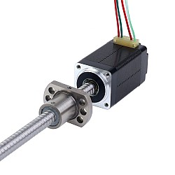 NEMA 8 Harici Bilyalı Vidalı Lineer Adım Motoru 0,5A 38,2 mm Yığın Vidası Bağlantı Uzunluğu 2 mm (0,07874") Bağlantı Uzunluğu 150 mm
