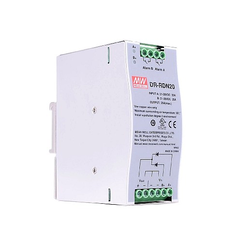 DR-RDN20 MEANWELL 24VDC 20A Yedeklilik Modülü DIN Rayı Güç Kaynağı