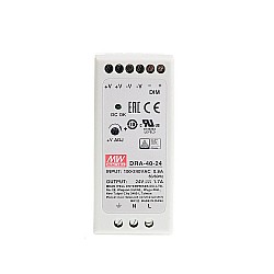 DRA-40-24 MEANWELL 40,8 W 24 VDC 1,7 A 115/230 VAC Tek Çıkışlı Anahtarlama Güç Kaynağı