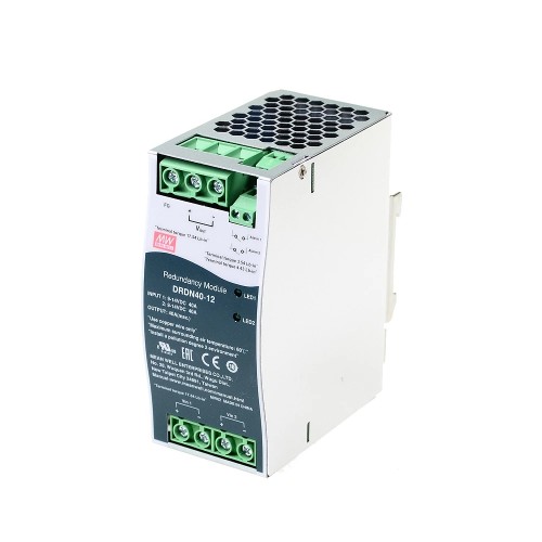 DRDN40-12 MEANWELL 12VDC 40A DIN Ray Tipi Yedekleme Modülü