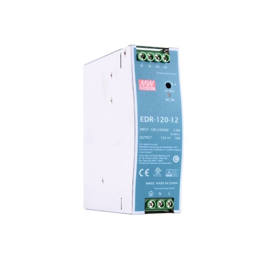 EDR-120-12 MEANWELL 120W 12VDC 10A 115/230VAC DIN Ray Güç Kaynağı