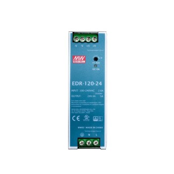 EDR-120-24 MEANWELL 120W 24VDC 5A 115/230VAC DIN Ray Güç Kaynağı