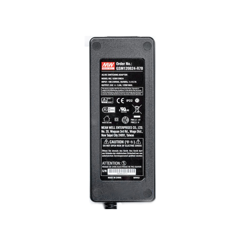 GSM120B24-R7B MEANWELL 120W 24VDC 5A 115/230VAC AC-DC Güvenilir Yeşil Tıbbi Adaptör