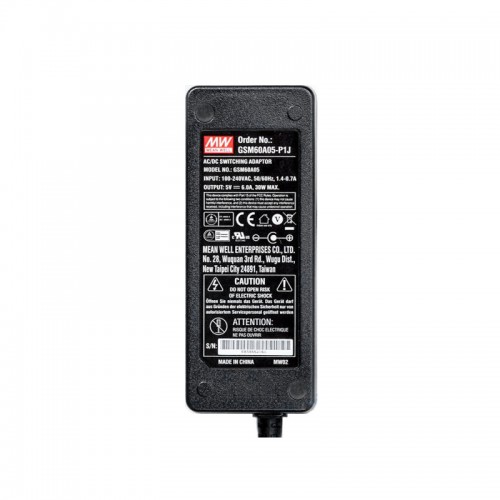 GSM60A05-P1J MEANWELL 30W 5VDC 6A 115/230VAC AC-DC Güvenilir Yeşil Tıbbi Adaptör