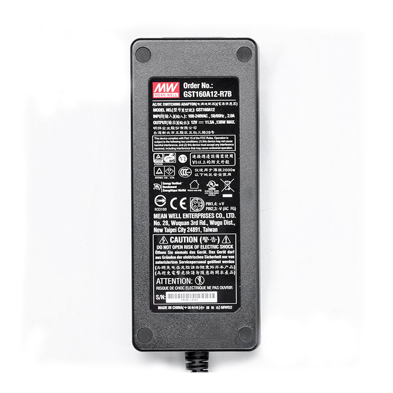 GST160A12-R7B MEANWELL 138W 12VDC 11,5A 115/230VAC AC-DC Güvenilir Yeşil Endüstriyel Adaptör