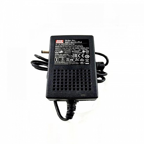 GST18A12-P1J MEANWELL 18W 12VDC 1,5A 115/230VAC AC-DC Güvenilir Yeşil Endüstriyel Adaptör