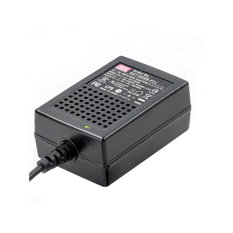 GST18U09-P1J MEANWELL 18W 9VDC 2A 115/230VAC AC-DC Güvenilir Yeşil Endüstriyel Adaptör