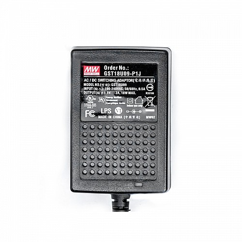 GST18U09-P1J MEANWELL 18W 9VDC 2A 115/230VAC AC-DC Güvenilir Yeşil Endüstriyel Adaptör