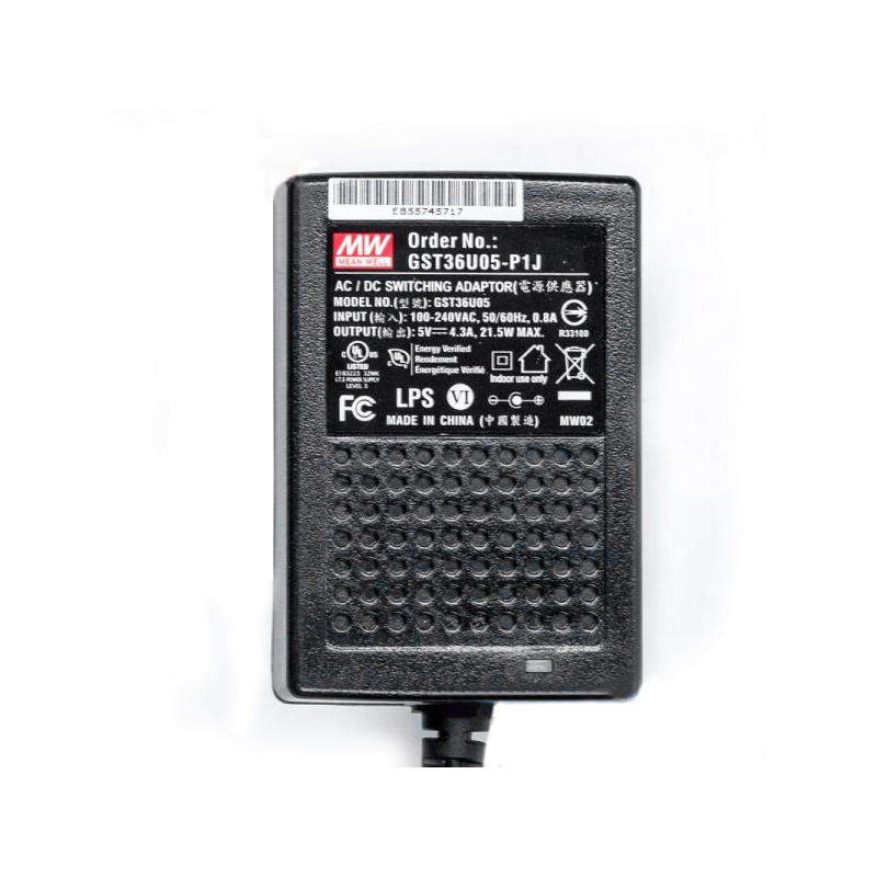 GST36U05-P1J MEANWELL 21,5 W 5 VDC 4,3 A 115/230 VAC AC-DC Güvenilir Yeşil Endüstriyel Adaptör
