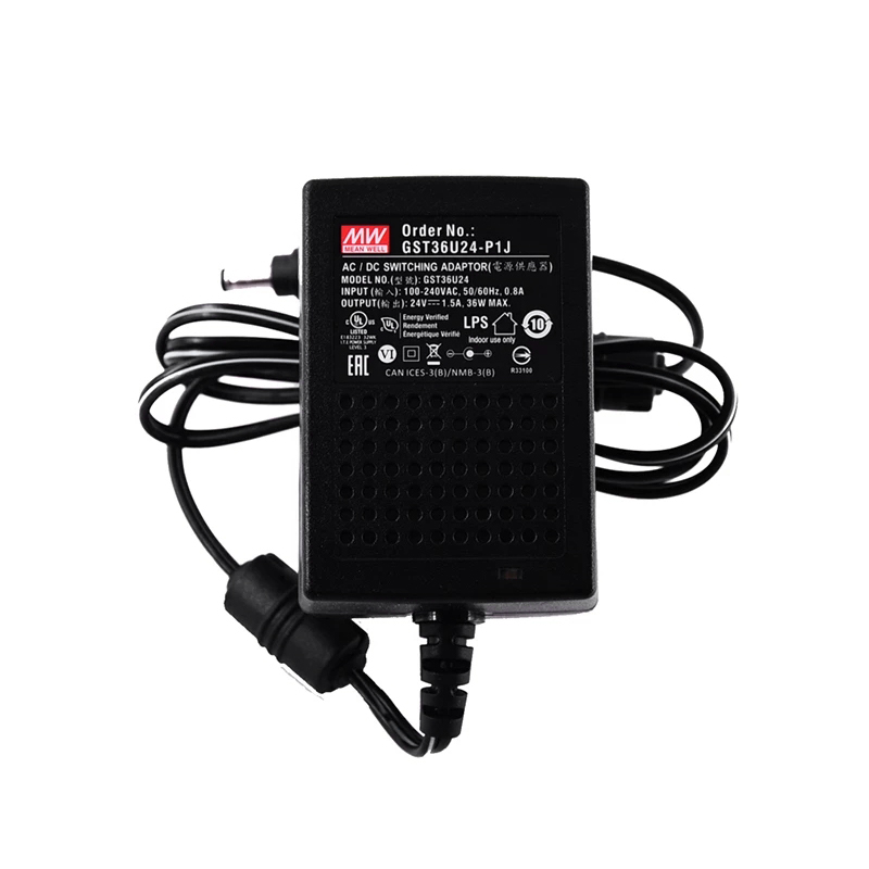 GST36U24-P1J MEANWELL 36W 24VDC 1.5A 115/230VAC AC-DC Güvenilir Yeşil Endüstriyel Adaptör