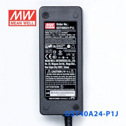 GST40A24-P1J MEANWELL 40W 24VDC 1.67A 115/230VAC AC-DC Güvenilir Yeşil Endüstriyel Adaptör