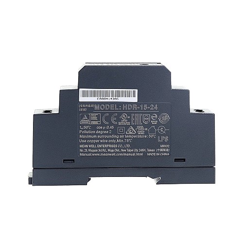 HDR-15-24 MEANWELL 15W 24VDC 0.63A 115/230VAC Ultra İnce Basamak Şeklinde DIN Ray Güç Kaynağı HDR-15-24 MEANWELL 15W 24VDC 0.63A 115/230VAC Ultra İnce Basamak Şeklinde DIN Ray Güç Kaynağı