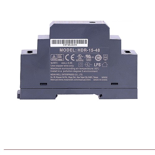 HDR-15-48 MEANWELL 15,4 W 48 VDC 0,32 A 115/230 VAC Ultra İnce Basamak Şeklinde DIN Ray Güç Kaynağı