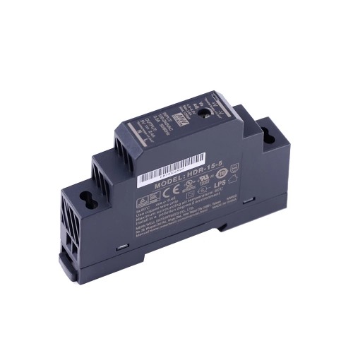 HDR-15-5 MEANWELL 15W 5VDC 2.4A 115/230VAC Ultra İnce Basamak Şeklinde DIN Ray Güç Kaynağı