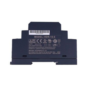 HDR-15-5 MEANWELL 15W 5VDC 2.4A 115/230VAC Ultra İnce Basamak Şeklinde DIN Ray Güç Kaynağı