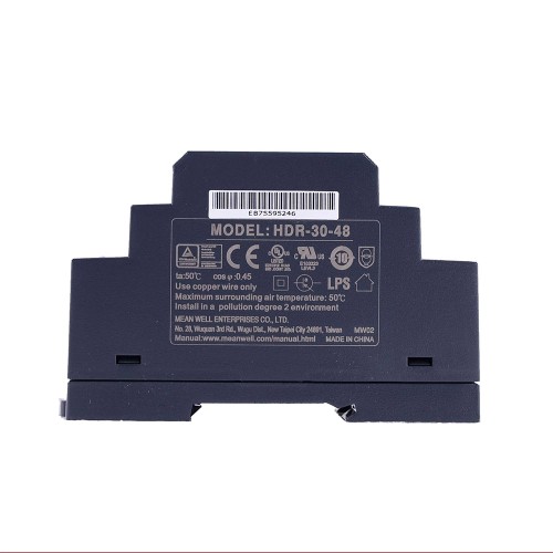 HDR-30-48 MEANWELL 36W 48VDC 0.75A 115/230VAC Ultra İnce Basamak Şeklinde DIN Ray Güç Kaynağı