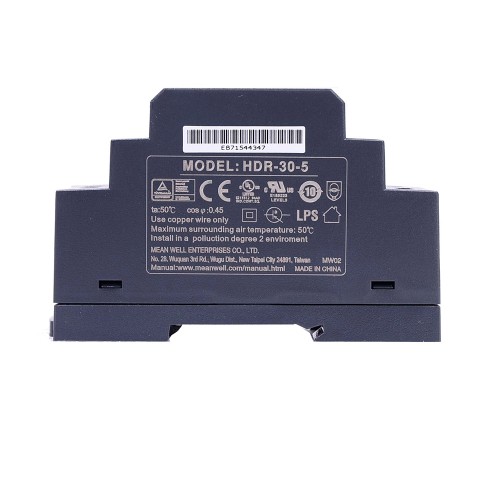 HDR-30-5 MEANWELL 15W 5VDC 3A 115/230VAC Ultra İnce Basamak Şeklinde DIN Ray Güç Kaynağı