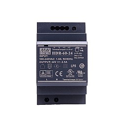HDR-60-24 MEANWELL 60W 24VDC 2.5A 115/230VAC Ultra İnce Basamak Şeklinde DIN Ray Güç Kaynağı
