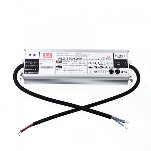 HLG-240H-24A MEANWELL 240W 10A 24V Sabit Voltaj + Sabit Akım LED Sürücüsü
