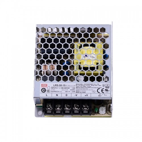 LRS-50-15 MEANWELL 51W 15VDC 3.4A 115/230VAC Kapalı Anahtarlama Güç Kaynağı