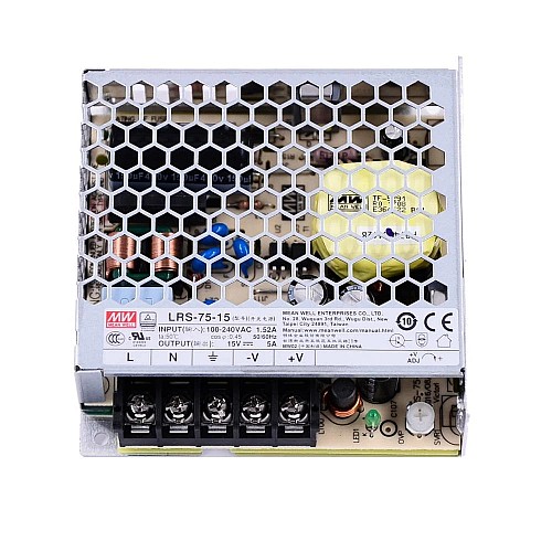 LRS-75-15 MEANWELL 75W 15VDC 5A 115/230VAC Kapalı Anahtarlama Güç Kaynağı
