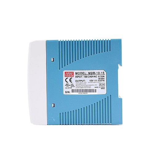 MDR-10-15 MEANWELL 10W 15VDC 0.67A 115/230VAC Tek Çıkışlı Endüstriyel DIN Ray Güç Kaynağı