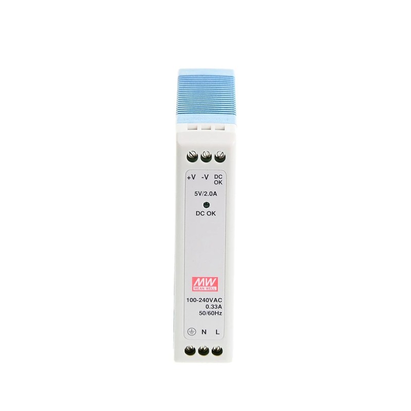MDR-10-5 MEANWELL 10W 5VDC 2A 115/230VAC Tek Çıkışlı Endüstriyel DIN Ray Güç Kaynağı