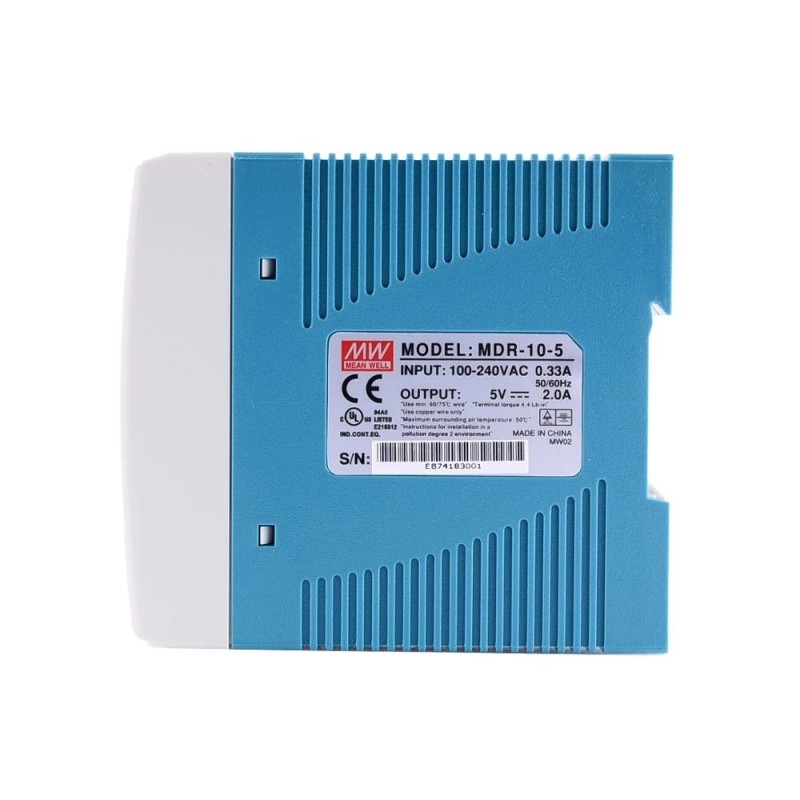 MDR-10-5 MEANWELL 10W 5VDC 2A 115/230VAC Tek Çıkışlı Endüstriyel DIN Ray Güç Kaynağı