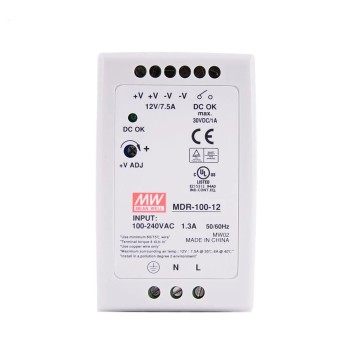 MDR-100-12 MEANWELL 100W 12VDC 7.5A 115/230VAC DIN Ray Güç Kaynağı