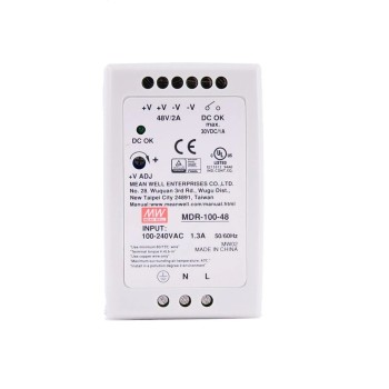 MDR-100-48 MEANWELL 96W 48VDC 2A 115/230VAC Tek Çıkışlı Endüstriyel DIN Ray Güç Kaynağı