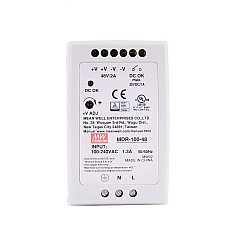 MDR-100-48 MEANWELL 96W 48VDC 2A 115/230VAC Tek Çıkışlı Endüstriyel DIN Ray Güç Kaynağı