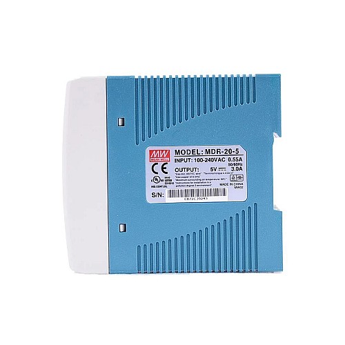 MDR-20-5 MEANWELL 20W 5VDC 3A 115/230VAC DIN Ray Güç Kaynağı