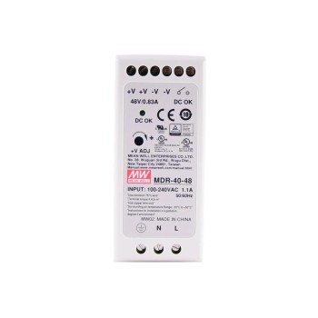 MDR-40-48 MEANWELL 39,8 W 48 VDC 0,83 A 115/230 VAC Tek Çıkışlı Endüstriyel DIN Ray Güç Kaynağı