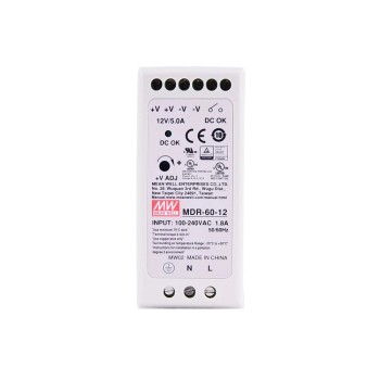 MDR-60-12 MEANWELL 60W 12VDC 5A 115/230VAC DIN Ray Güç Kaynağı