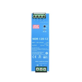 NDR-120-12 MEANWELL 120W 12VDC 10A 115/230VAC Tek Çıkışlı Endüstriyel DIN RAYI