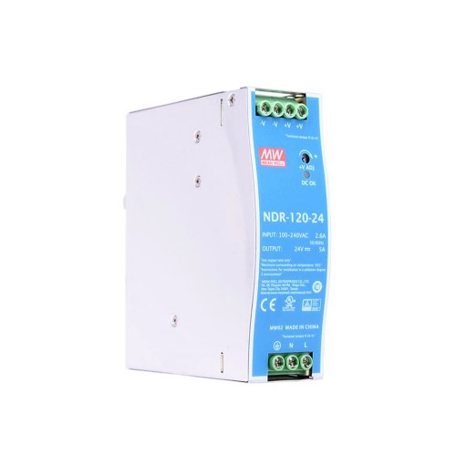 NDR-120-24 MEANWELL 120W 24VDC 5A 115/230VAC DIN Ray Güç Kaynağı
