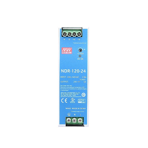 NDR-120-24 MEANWELL 120W 24VDC 5A 115/230VAC DIN Ray Güç Kaynağı