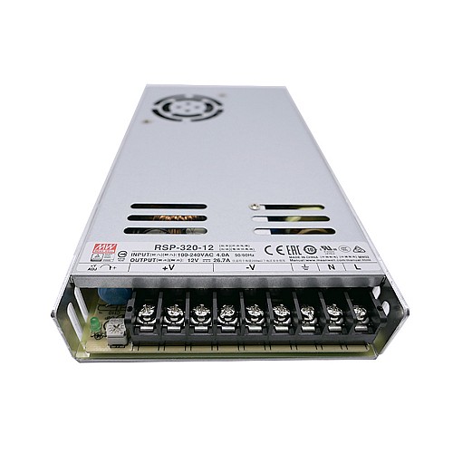 RSP-320-12 MEANWELL 320,4W 12VDC 26,7A 115/230VAC PFC Fonksiyonlu Tek Çıkış