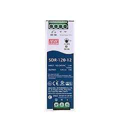 SDR-120-12 MEANWELL 120W 12VDC 10A 115/230VAC Tek Çıkışlı Endüstriyel DIN RAYI PFC Fonksiyonlu