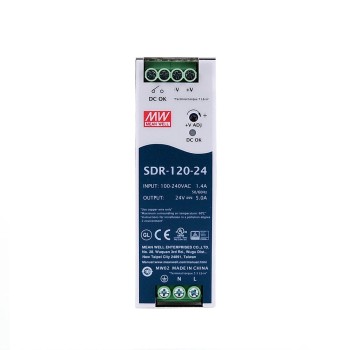 SDR-120-24 MEANWELL 120W 24VDC 5A 115/230VAC PFC Fonksiyonlu DIN Ray Güç Kaynağı