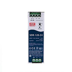 CN Satışta - SDR-120-24 MEANWELL 120W 24VDC 5A 115/230VAC PFC Fonksiyonlu DIN Ray Güç Kaynağı