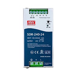SDR-240-24 MEANWELL 240W 24VDC 10A 115/230VAC PFC Fonksiyonlu DIN Ray Güç Kaynağı