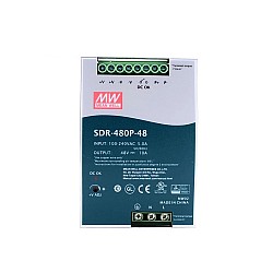 SDR-480P-48 MEANWELL 480W 48VDC 10A 115/230VAC Tek Çıkışlı Endüstriyel DIN RAYI PFC ve Paralel Fonksiyonlu
