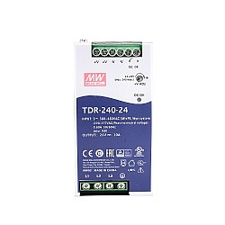 TDR-240-24 MEANWELL 240W 24VDC 10A 400/500VAC İnce Üç Fazlı Endüstriyel DIN Rayı PFC Fonksiyonlu