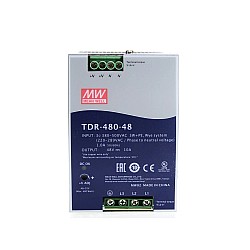 TDR-480-48 MEANWELL 480W 48VDC 10A 400/500VAC İnce Üç Fazlı Endüstriyel DIN Rayı PFC Fonksiyonlu