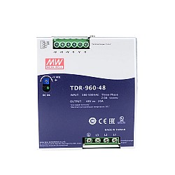 TDR-960-48 MEANWELL 960W 48VDC 20A 400/500VAC İnce Üç Fazlı Endüstriyel DIN Rayı PFC Fonksiyonlu